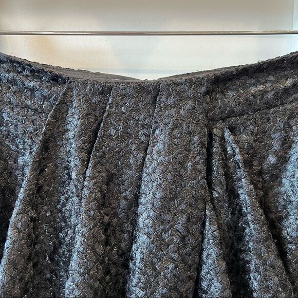Tibi Black Foil Draped Lace Mini Skirt Size 2 - Picture 3 of 9